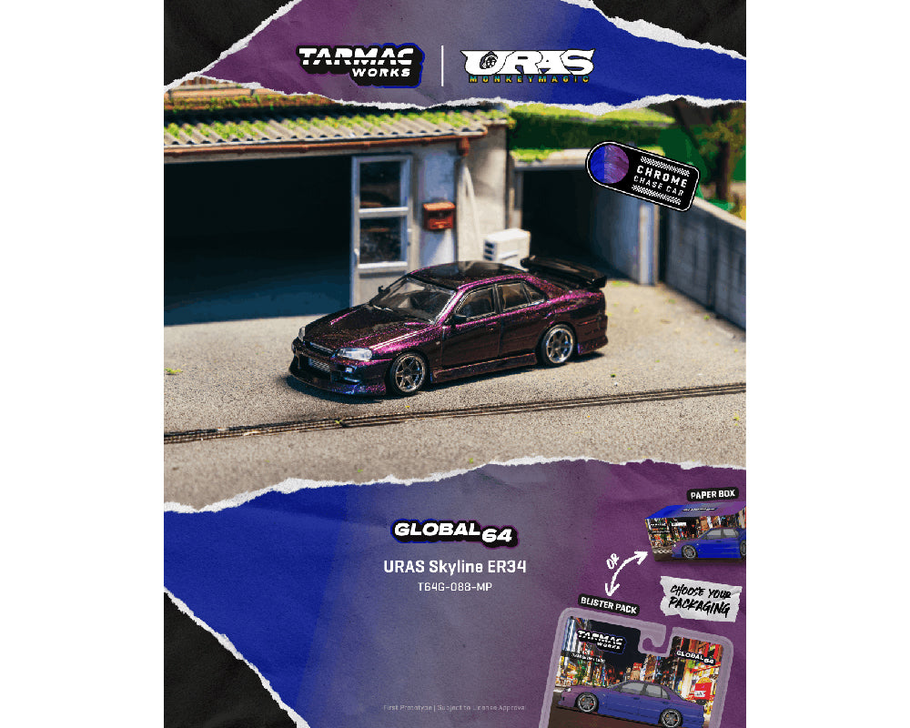 Tarmac Works 1:64 URAS Skyline ER34 – Midnight Purple – Global64 – Limited Edition