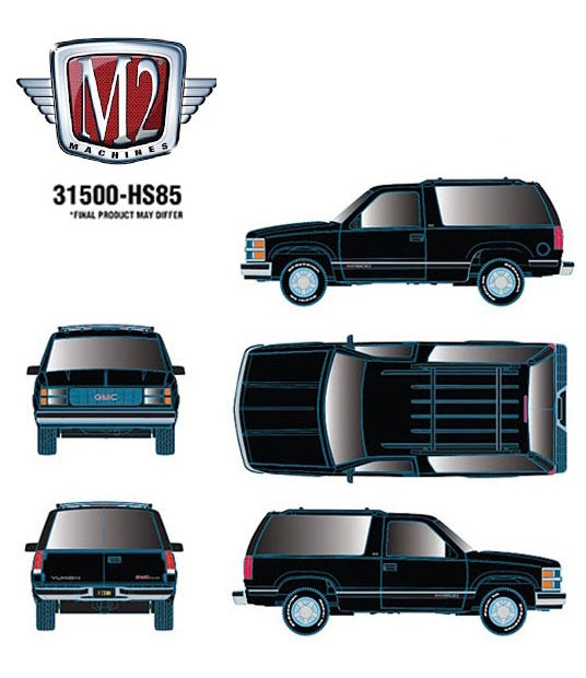 M2 Machines 1:64 1996 GMC Yukon SLE – Black – Hobby Exclusive