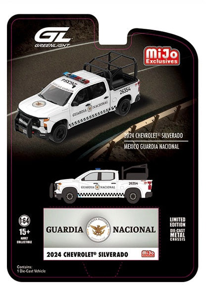 Greenlight 1:64 2023 Chevrolet Silverado Police Mexico GUARDIA NACIONAL – Mijo Exclusives